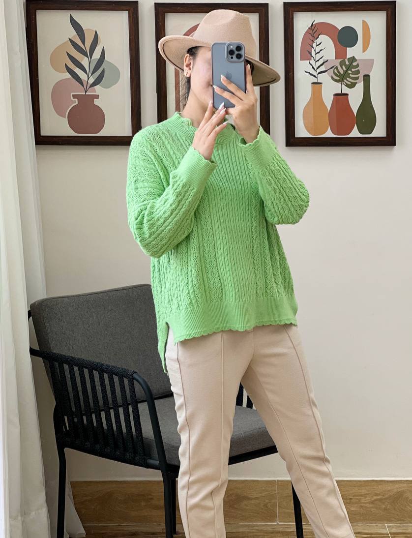 پلیور بافت مدادرنگی کد 3110