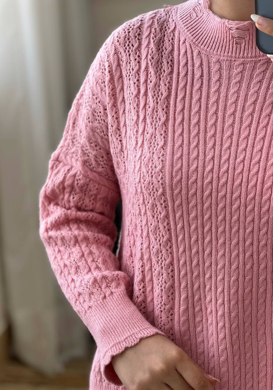 پلیور بافت مدادرنگی کد 3110