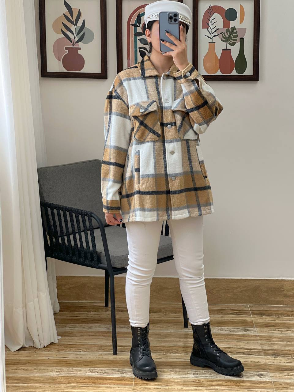 شکت چهارخونه پشمی کد 3111