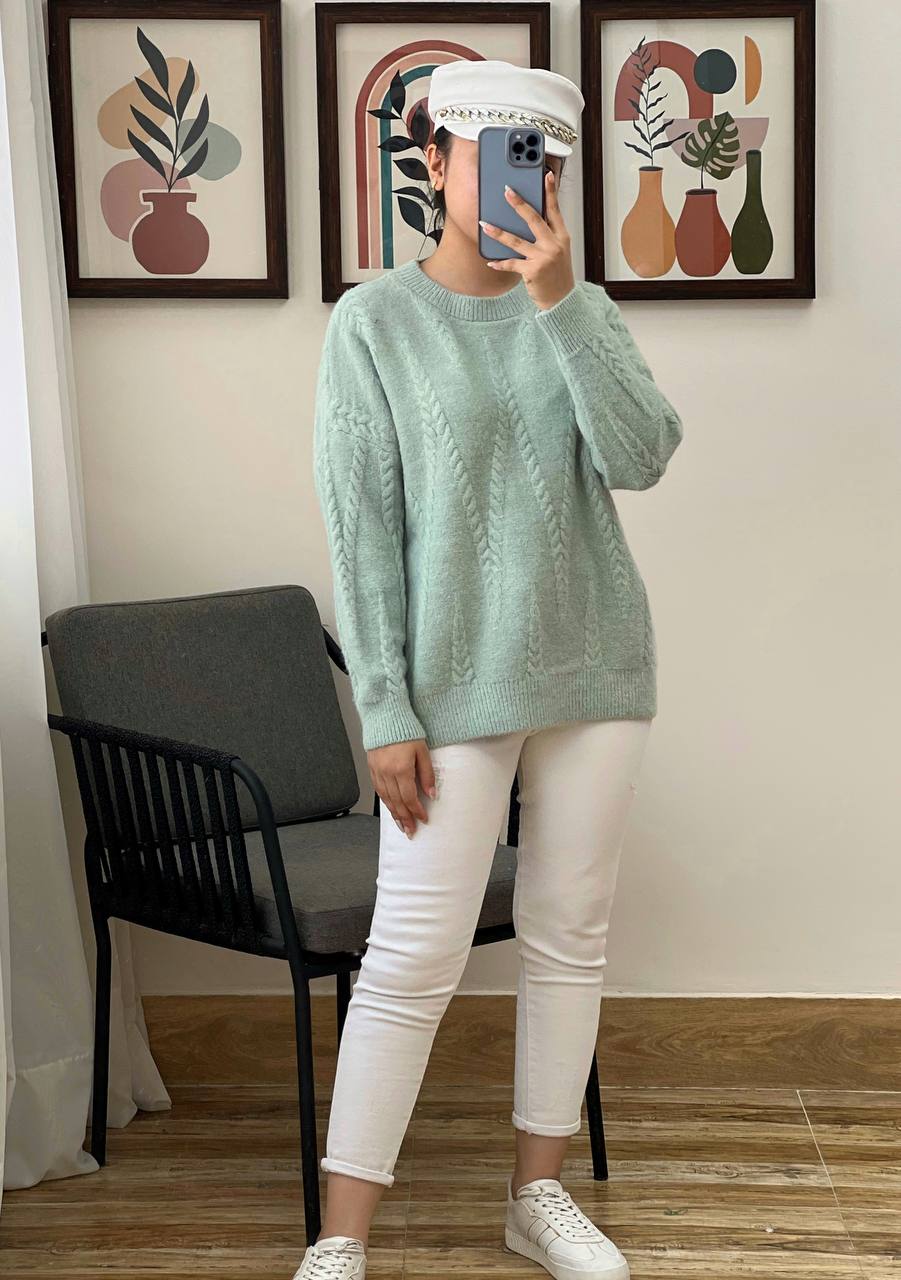 پلیور بافت یقه گرد کد 3113