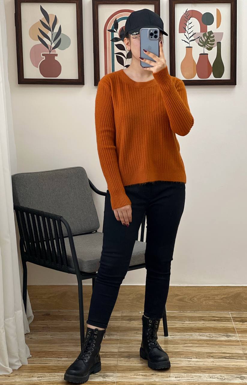 پلیور بافت کبریتی موهردار کد 3114