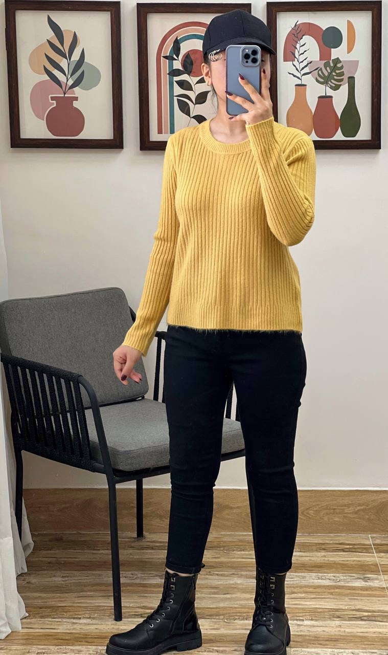 پلیور بافت کبریتی موهردار کد 3114