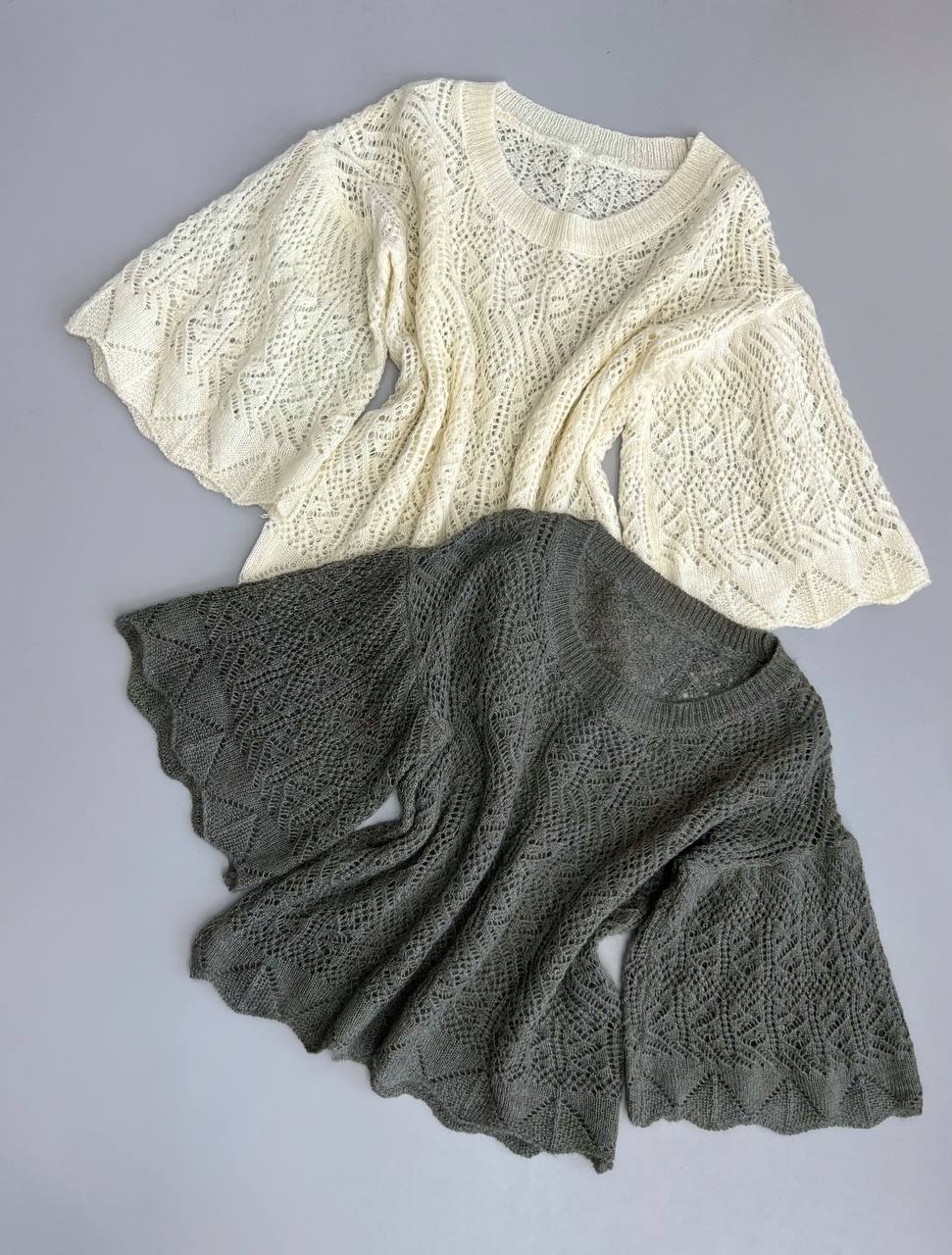 پلیور بافت آستین کلوش کد 3115