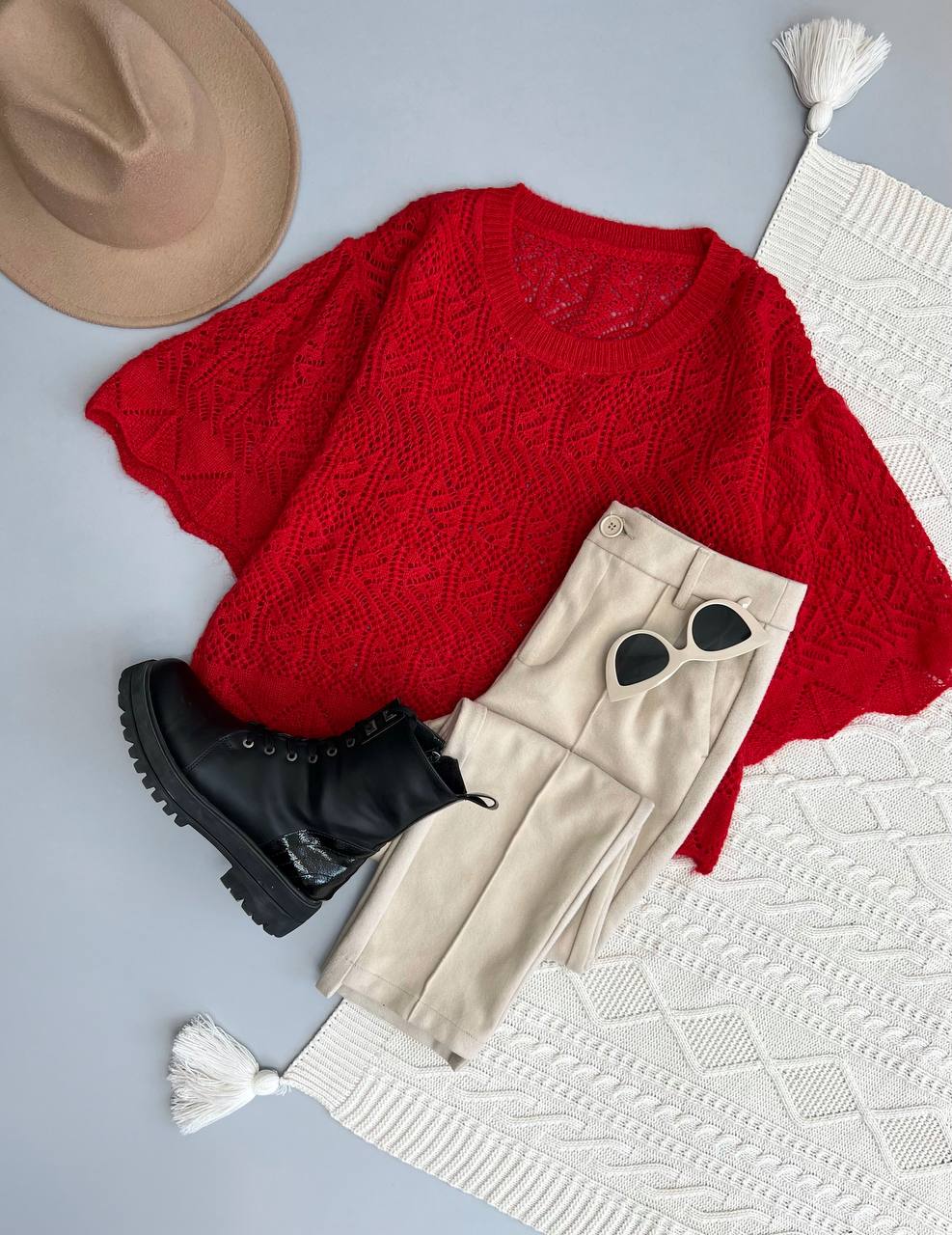 پلیور بافت آستین کلوش کد 3115