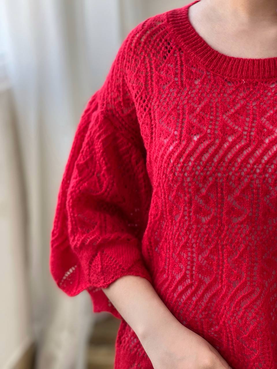 پلیور بافت آستین کلوش کد 3115