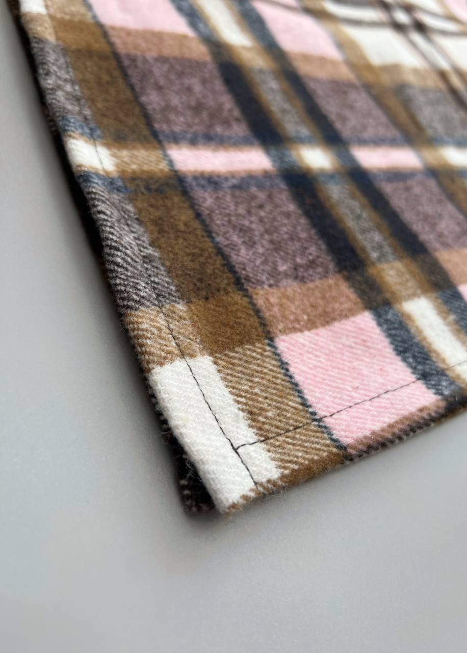 چهارخونه بلند آستین پف 2 کد 3117