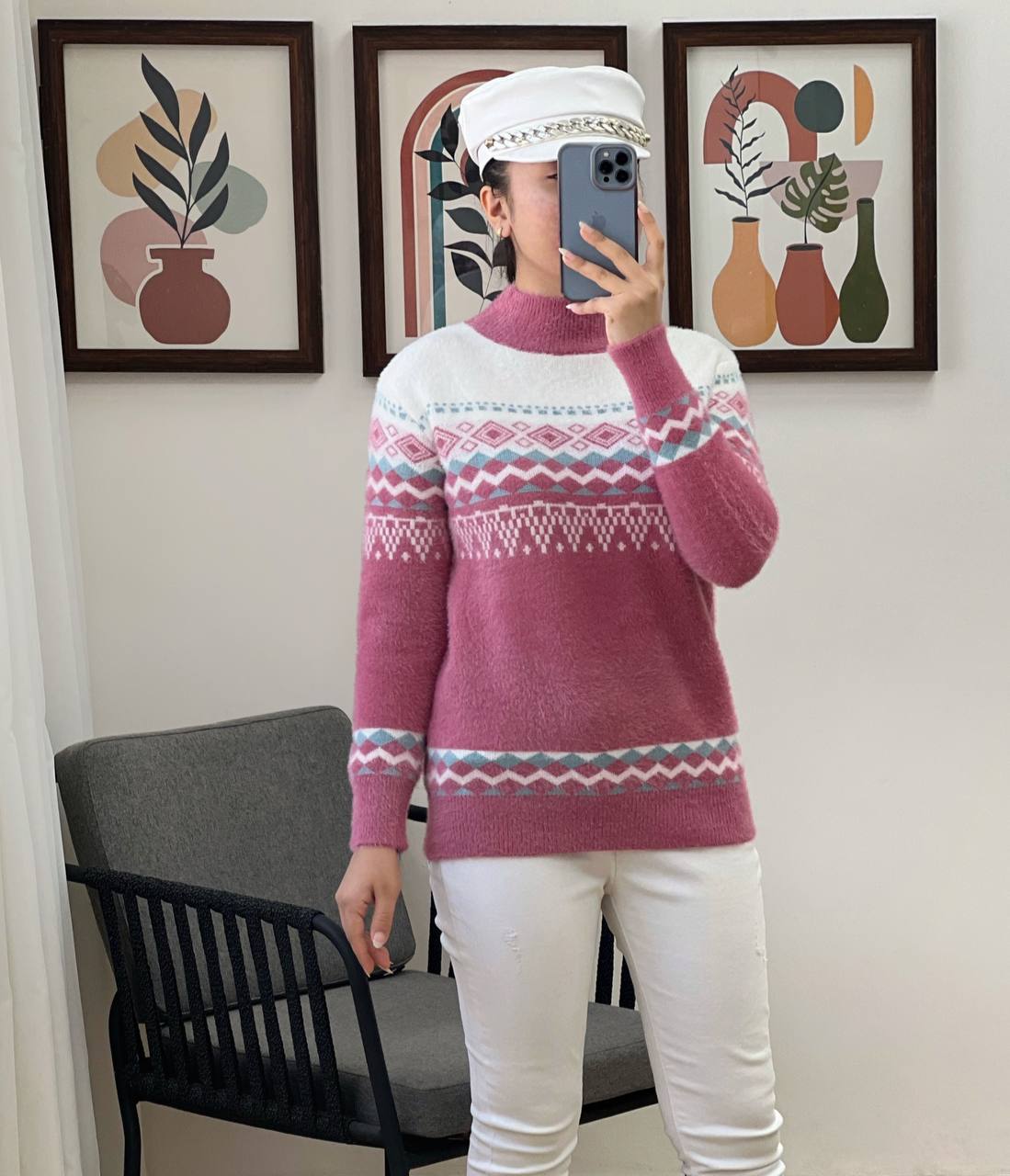 پلیور بافت موهر دار سنتی مدل 3 کد 3123