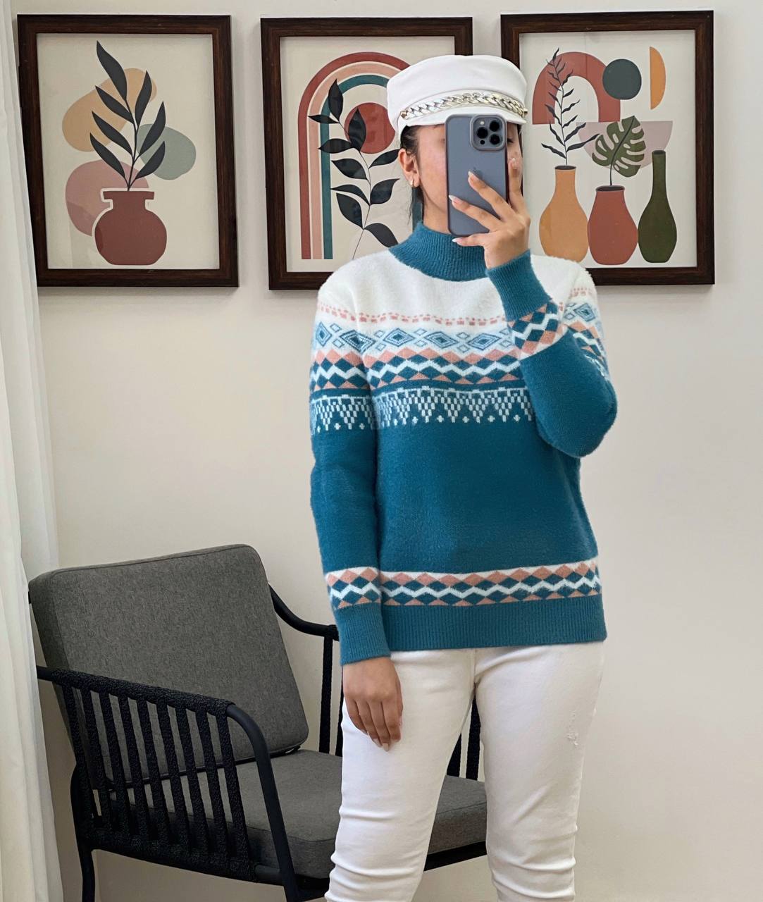 پلیور بافت موهر دار سنتی مدل 3 کد 3123