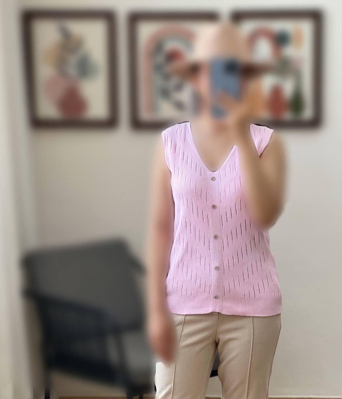 تاپ بافت پنج دکمه کد 3124