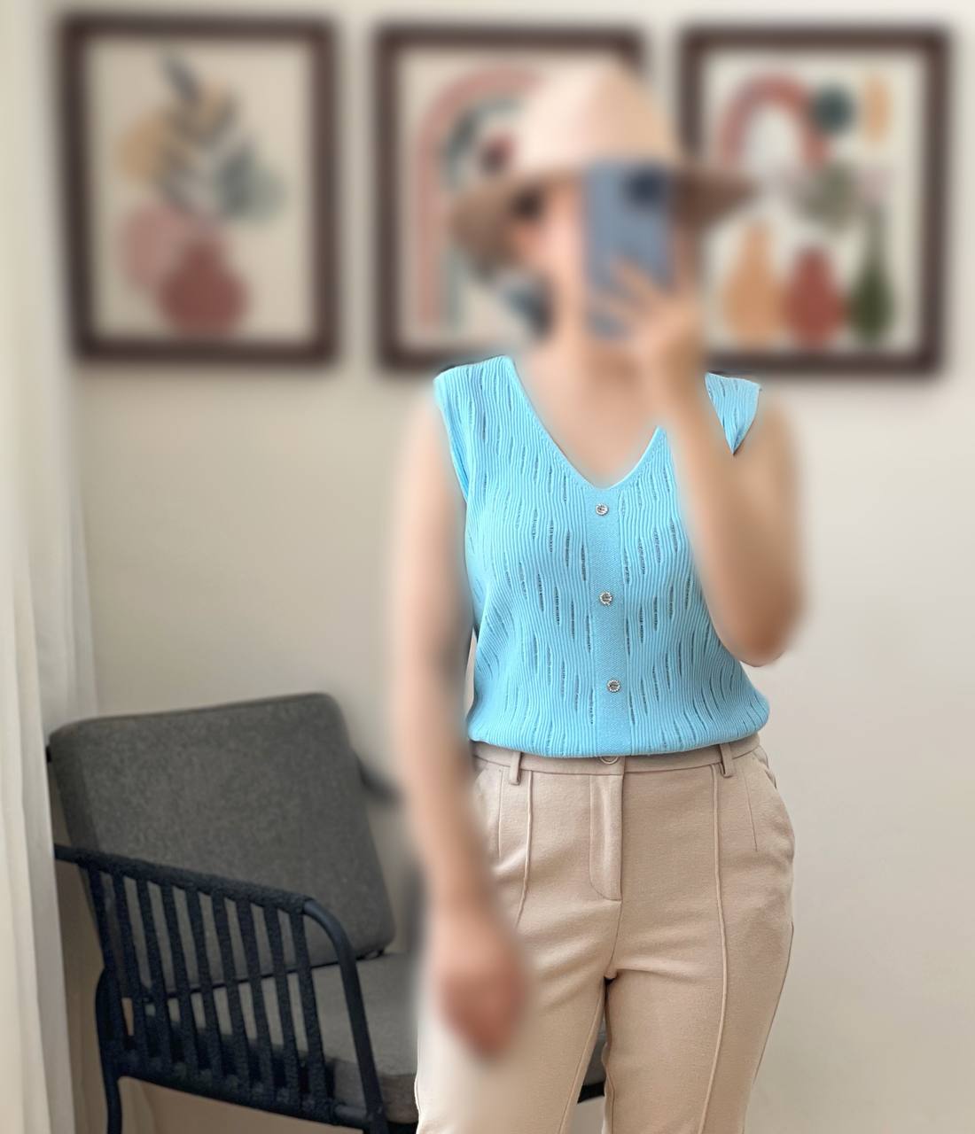 تاپ بافت پنج دکمه کد 3124