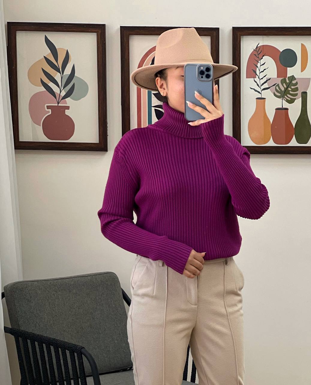 پلیور بافت یقه اسکی کد 3125