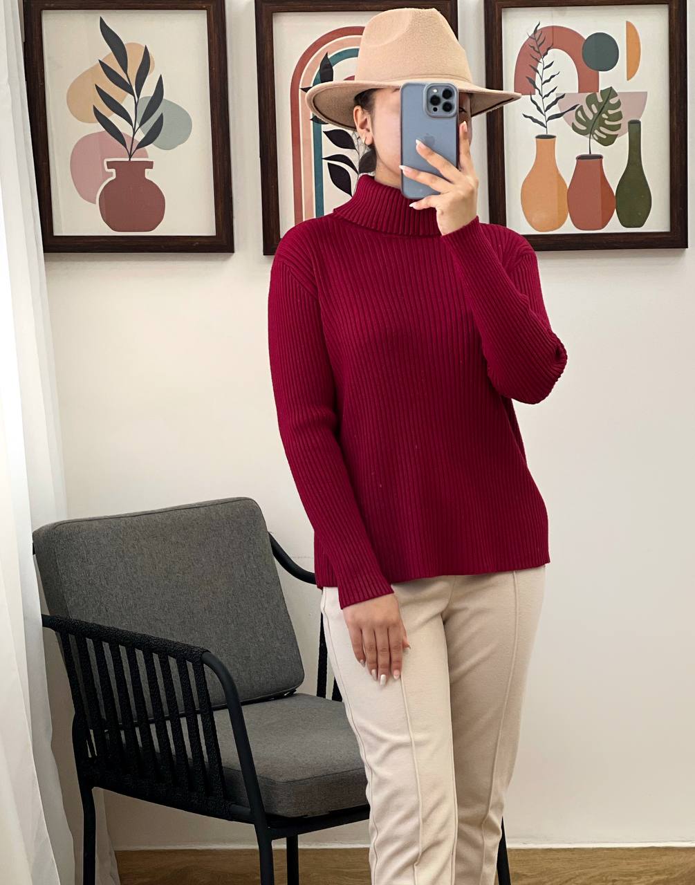 پلیور بافت یقه اسکی کد 3125