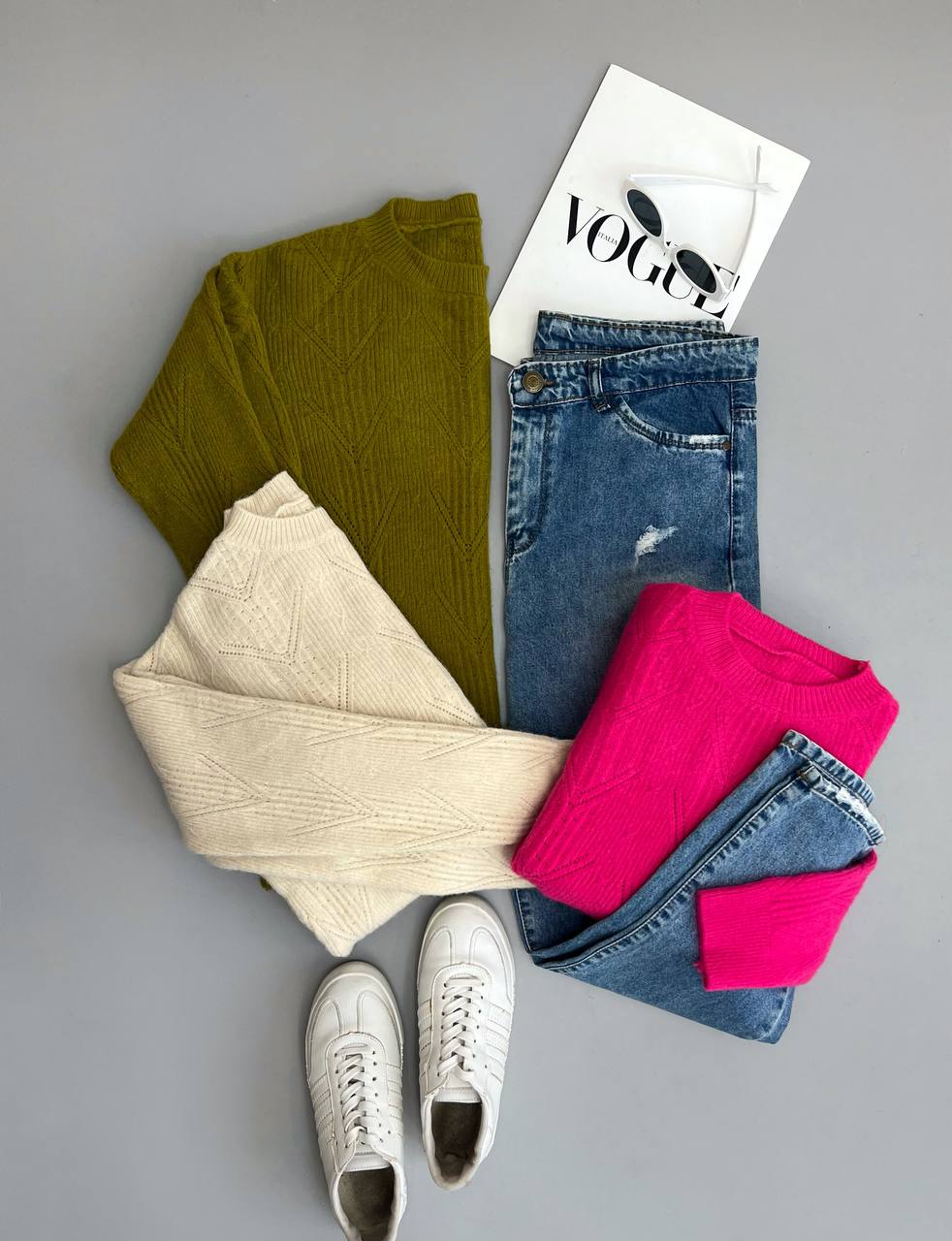 پلیور بافت یقه گرد کد 3128