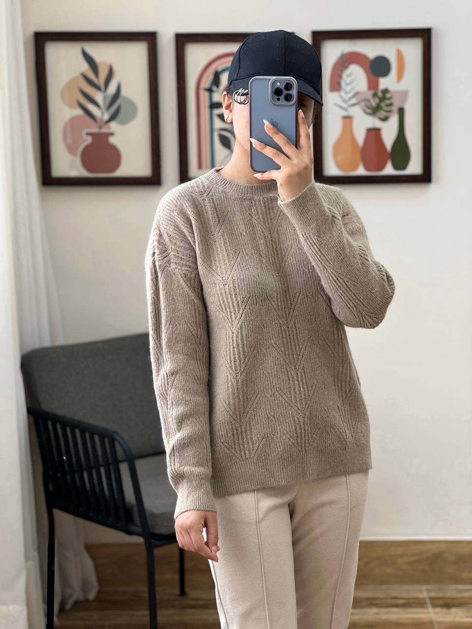 پلیور بافت یقه گرد کد 3128