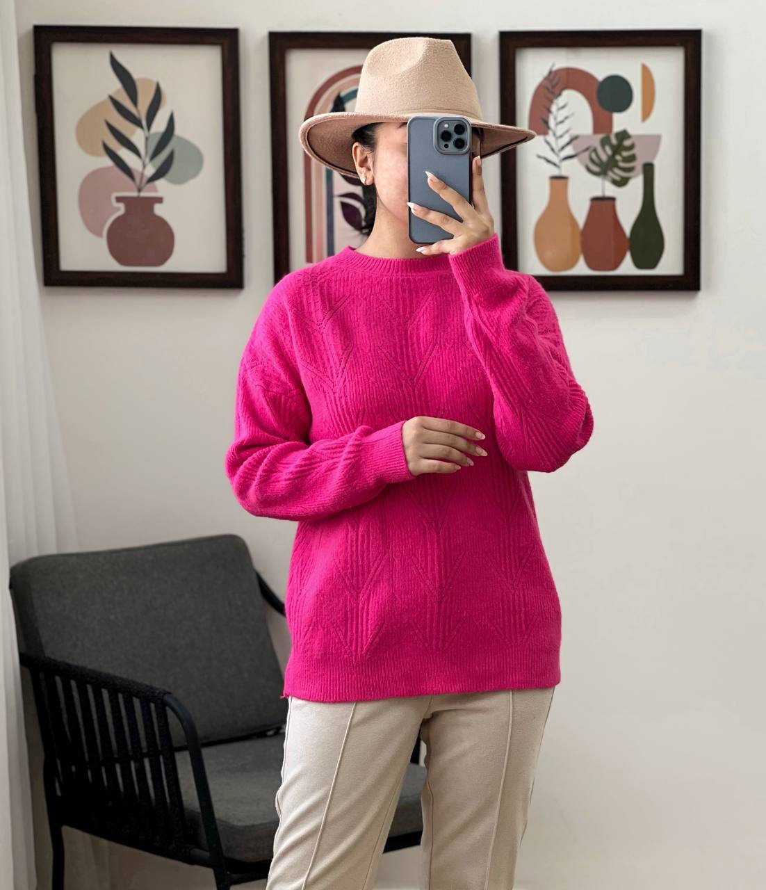 پلیور بافت یقه گرد کد 3128