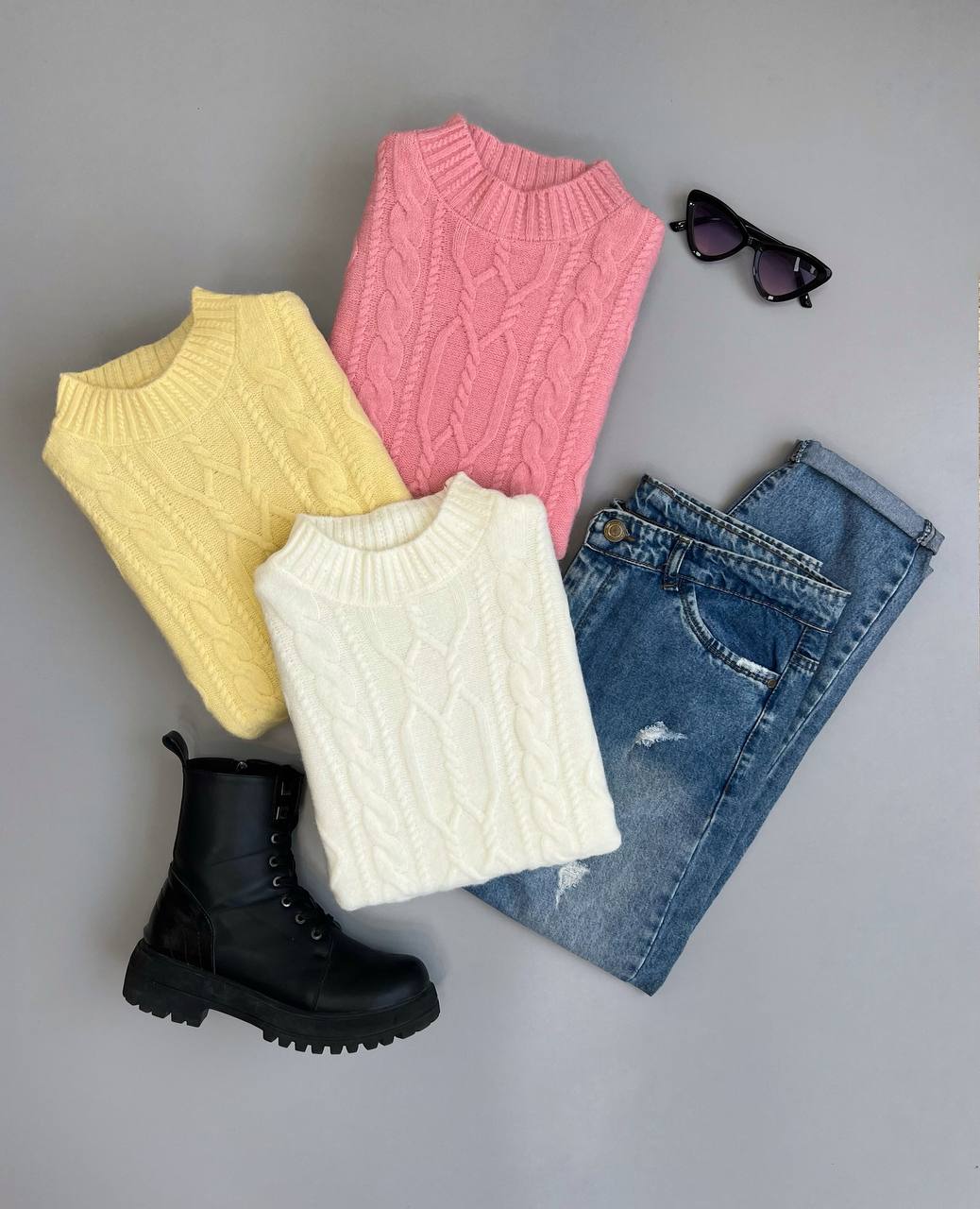 پلیور بافت یقه گرد زنجیری کد 3133