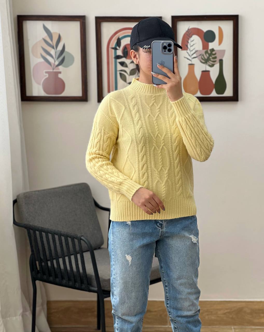 پلیور بافت یقه گرد زنجیری کد 3133