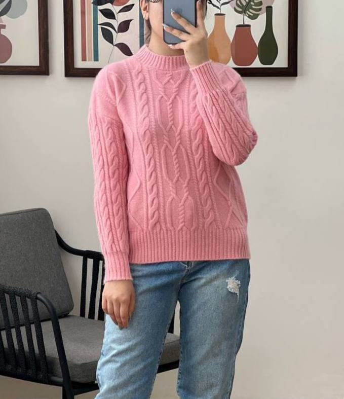 پلیور بافت یقه گرد زنجیری کد 3133