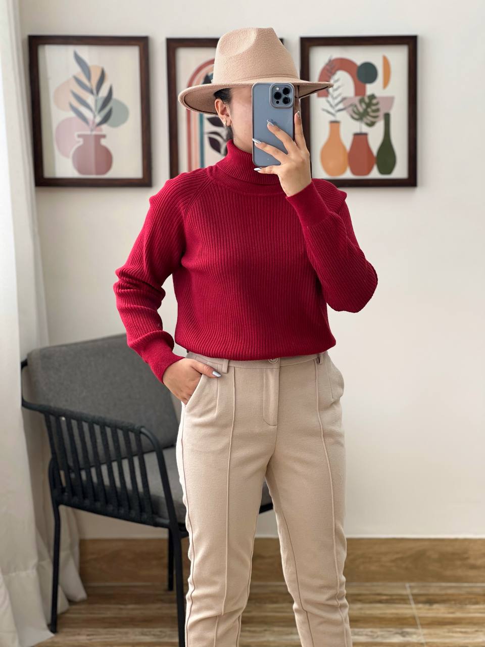 پلیور بافت یقه اسکی کد 3136