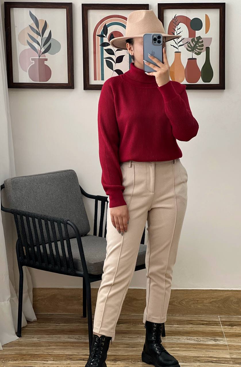 پلیور بافت یقه اسکی کد 3136