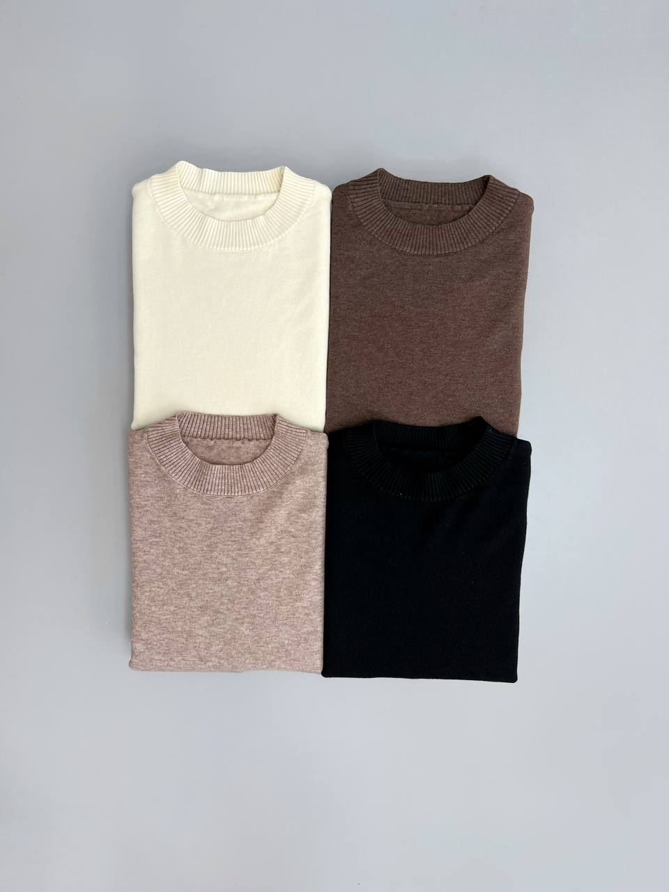 پلیور بافت یقه گرد ساده گرم بالا کد 3137