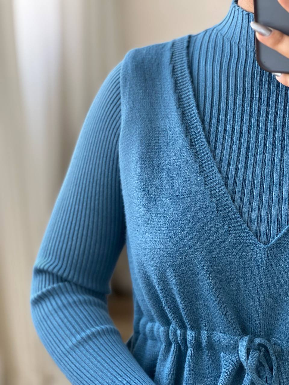 ست سارافن و جلیقه بافت کد 3138