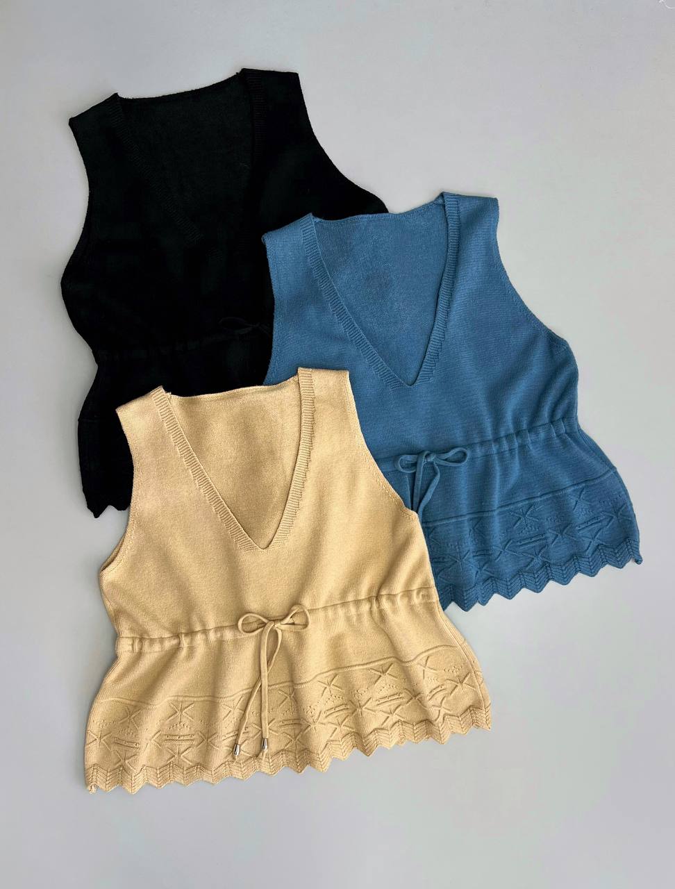 ست سارافن و جلیقه بافت کد 3138