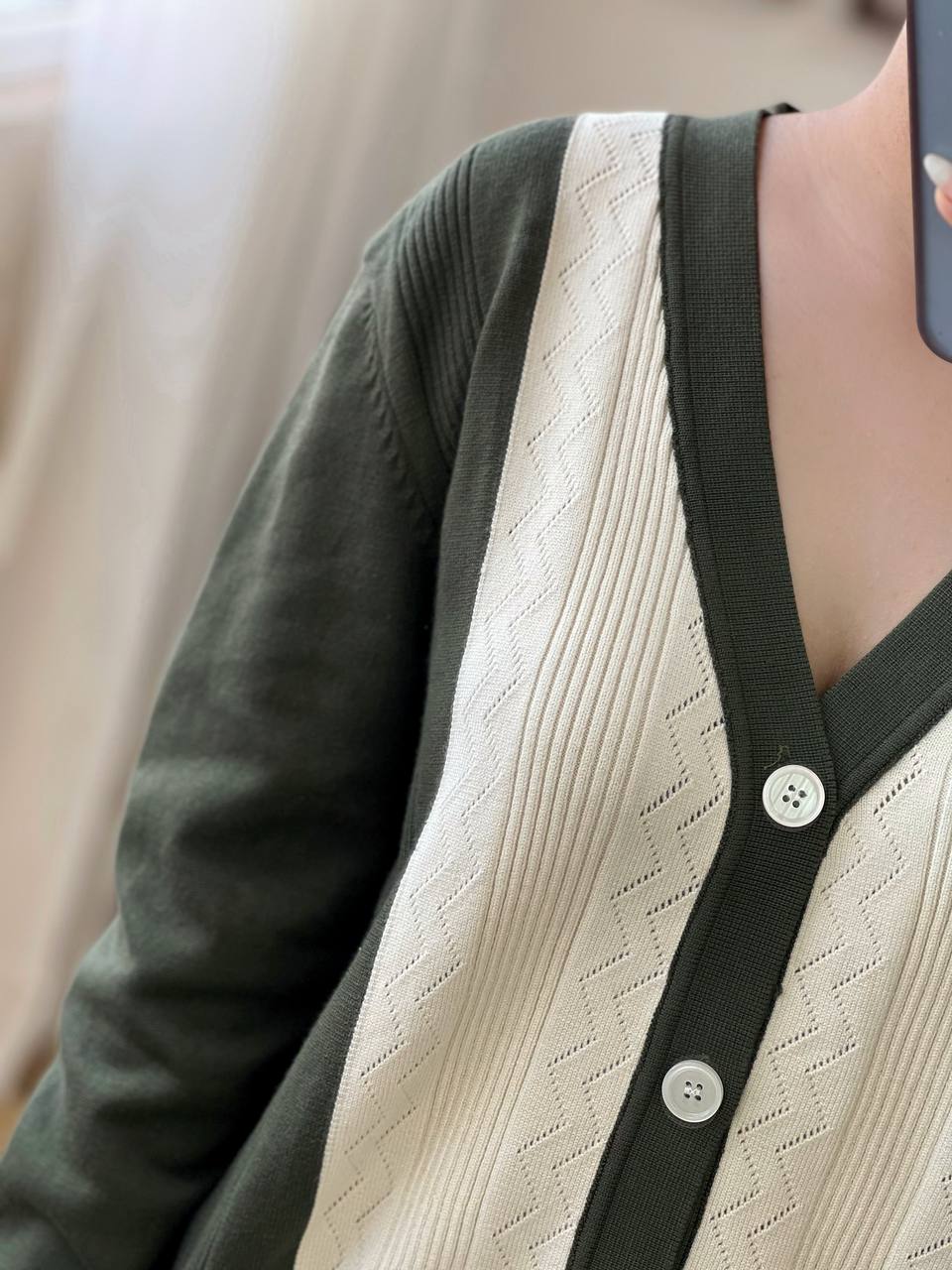 ژاکت بافت جلو دکمه کد 3141