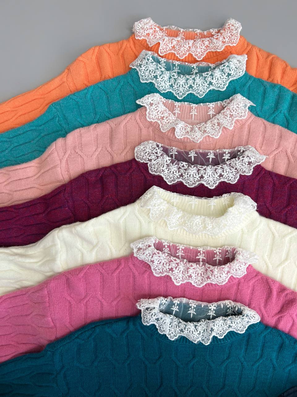 پلیور بافت یقه گیپور کد 3142