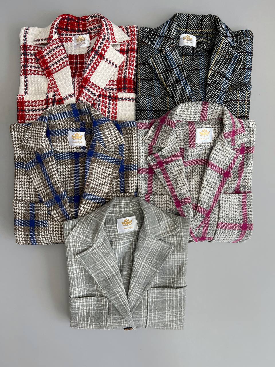 پالتو چهارخونه پشمی کد 3145