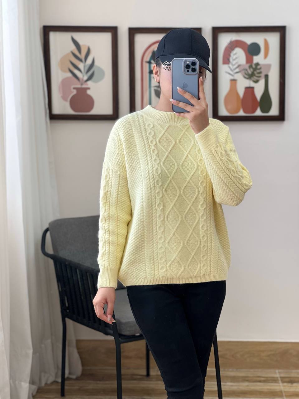 پلیور بافت یقه گردلوزی کد 3148