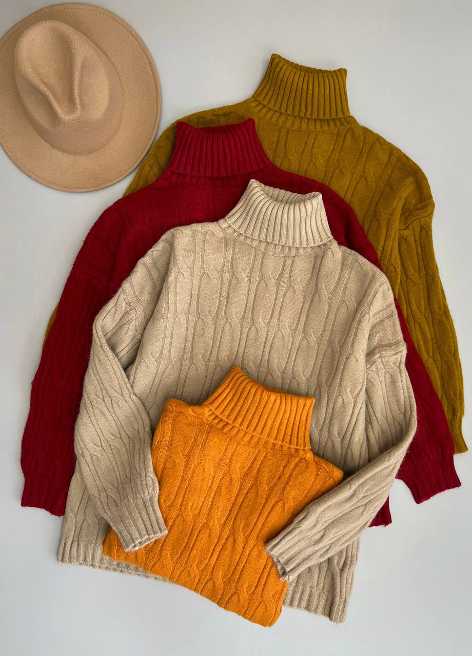 پلیور بافت یقه اسکی زنجیری کد 3151