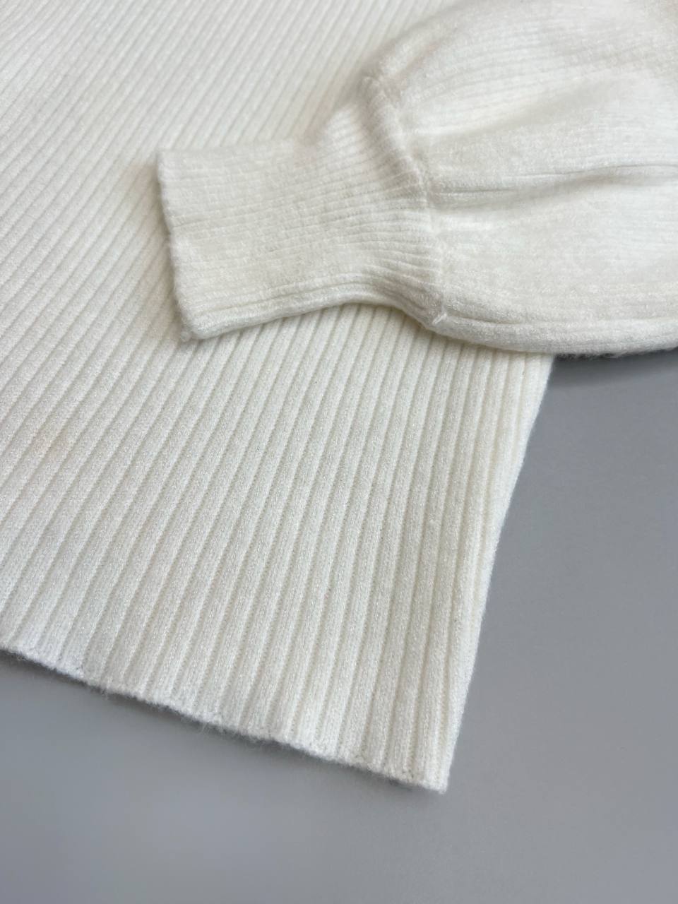 پلیور بافت آستین پف یقه ایستاده کد 3152