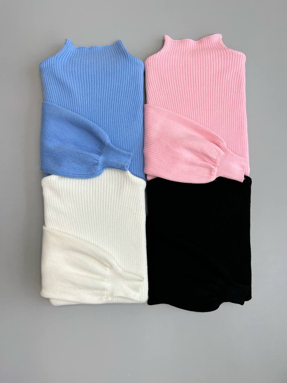 پلیور بافت آستین پف یقه ایستاده کد 3152