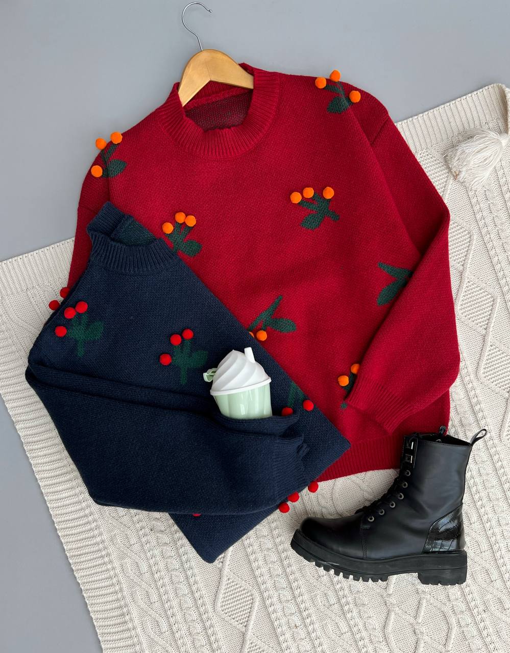 پلیور بافت آلبالو کد 3156