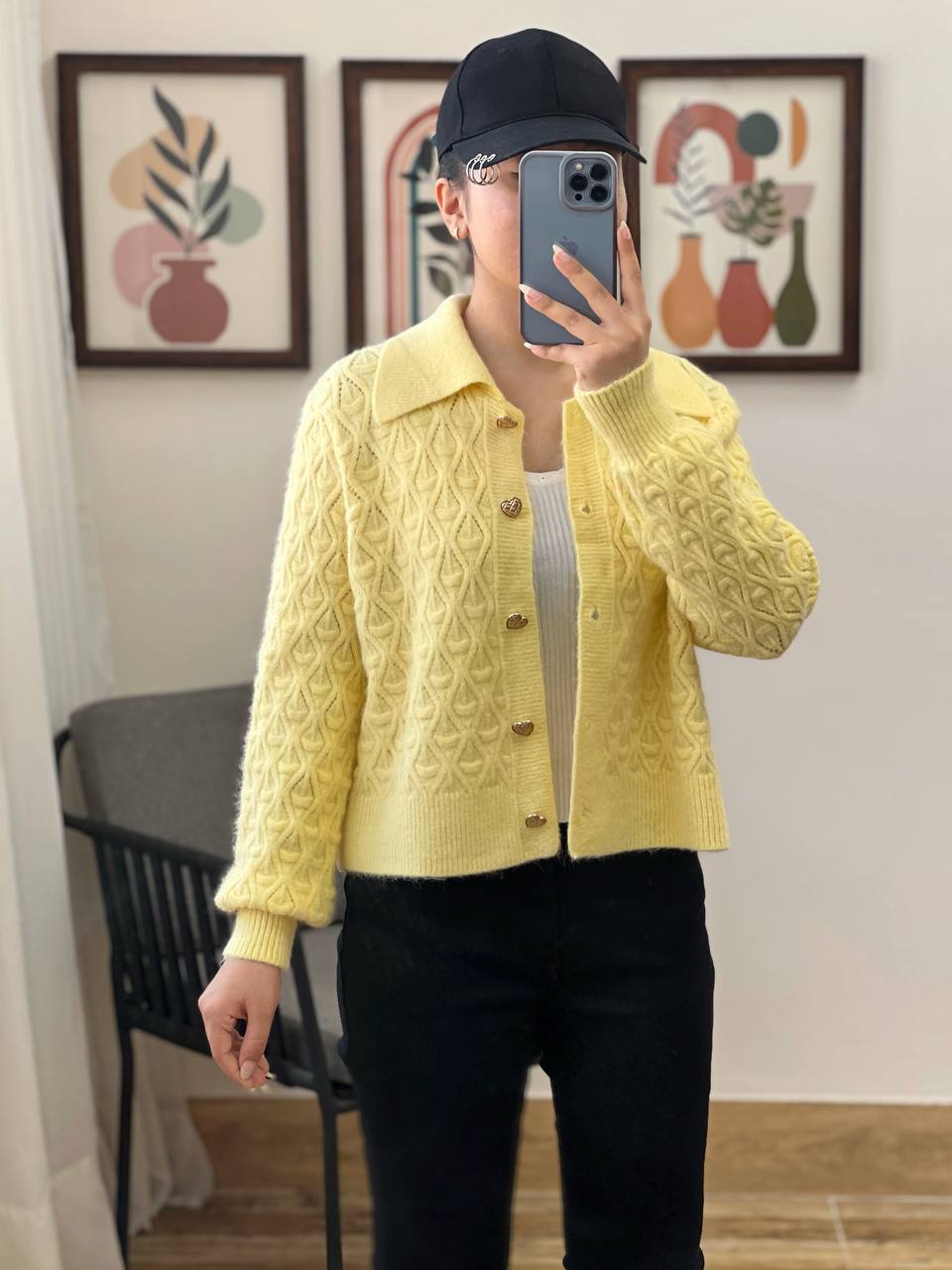 ژاکت بافت جلو دکمه کد 3157