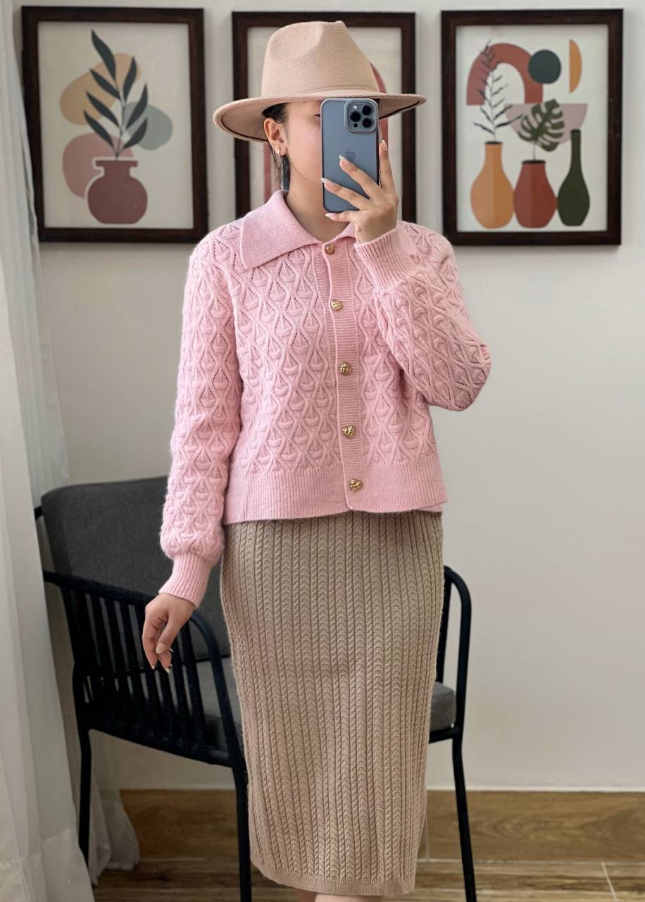 ژاکت بافت جلو دکمه کد 3157