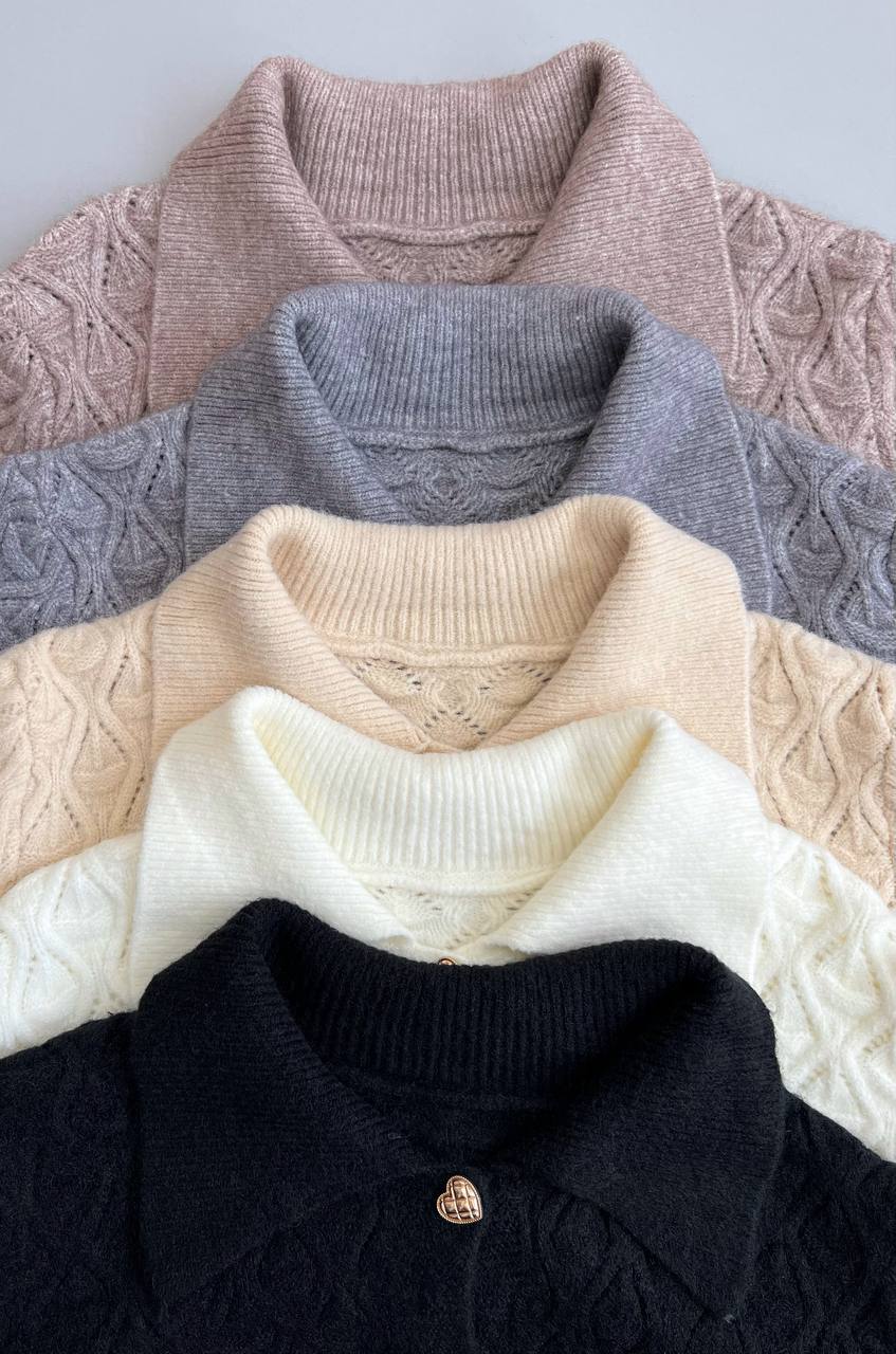 ژاکت بافت جلو دکمه کد 3157