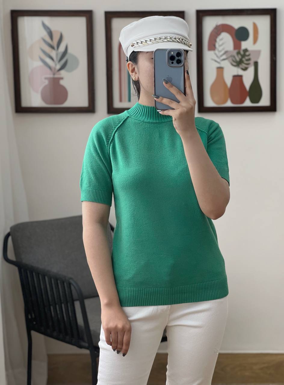 بلوز بافت آستین کوتاه کد 3164