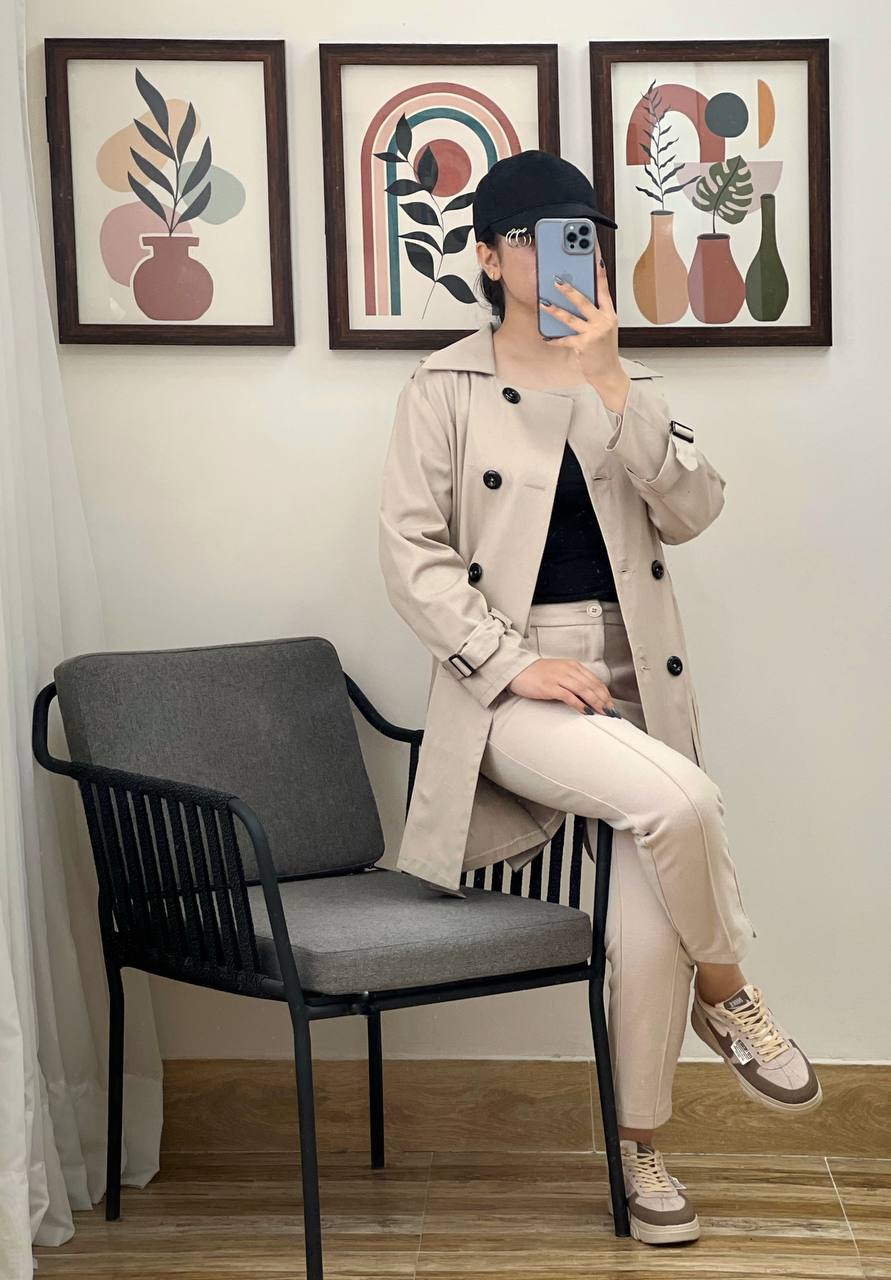 بارونی جلیقه دار پشت دکمه کد 3168