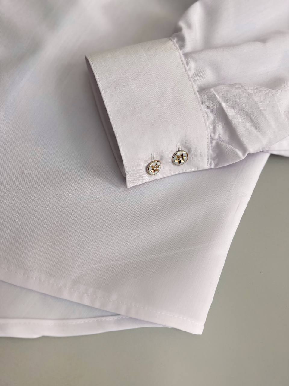 شومیز سفید/مشکی یقه مردانه کد 3170