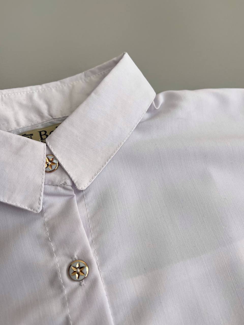 شومیز سفید/مشکی یقه مردانه کد 3170