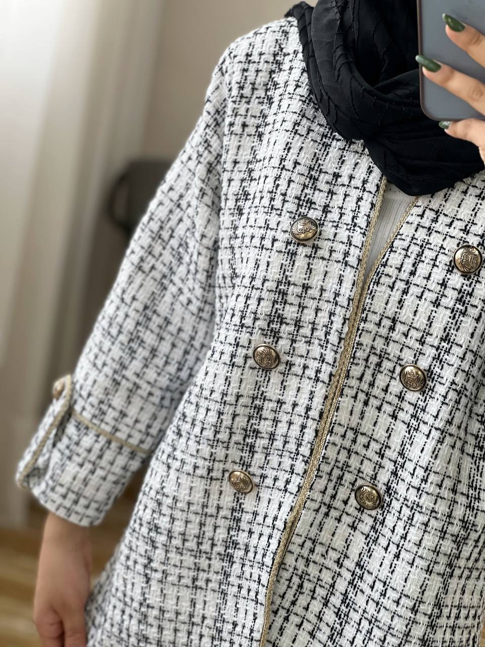 کت شانل بافت لمه دار کد 3172