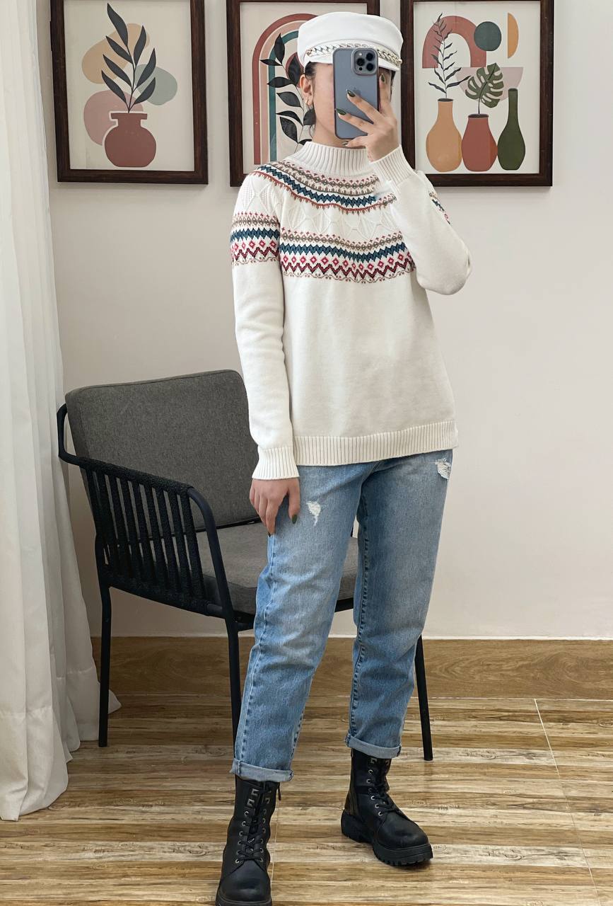 پلیور بافت سنتی پارت 5 کد 3173