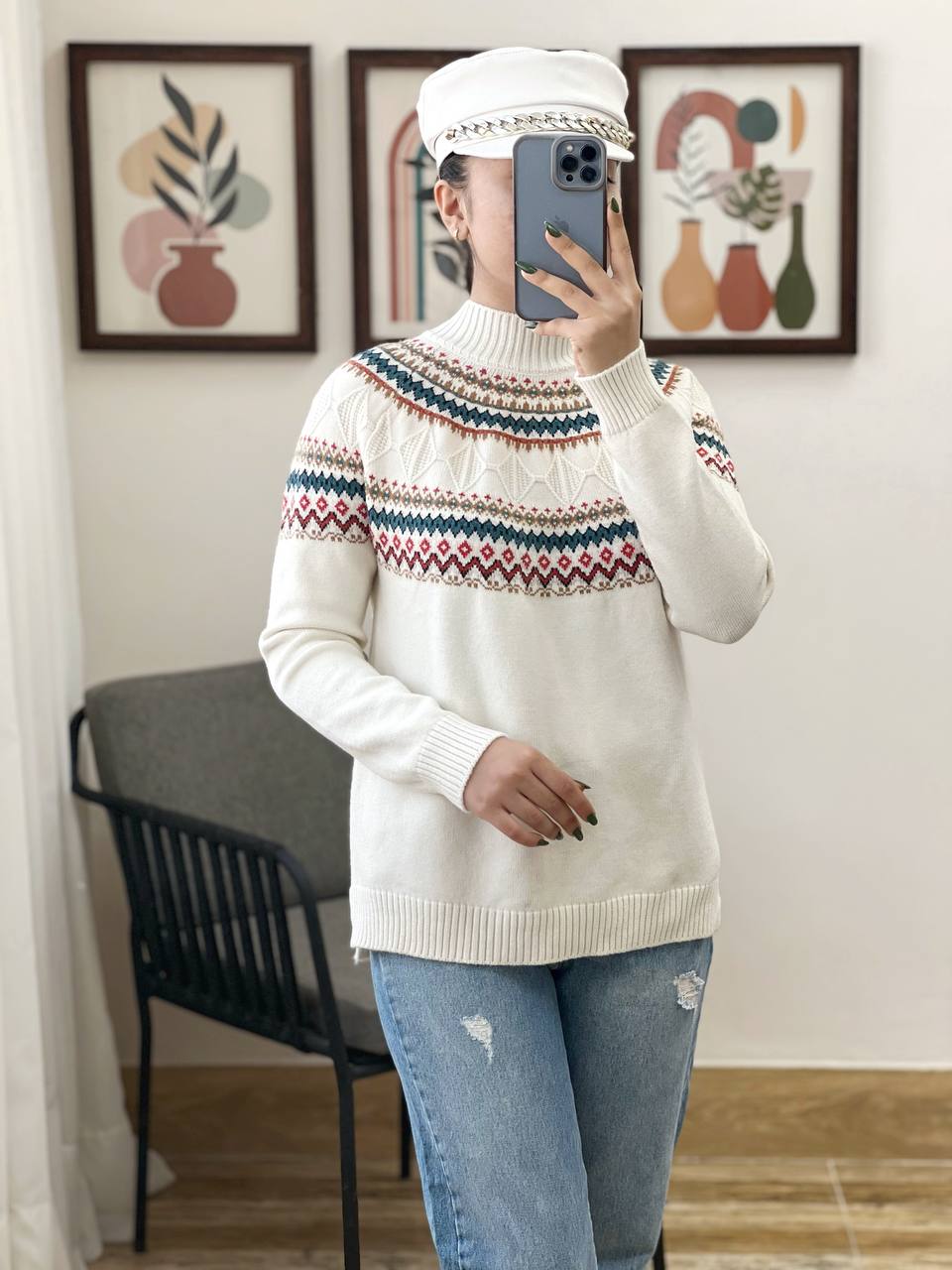 پلیور بافت سنتی پارت 5 کد 3173