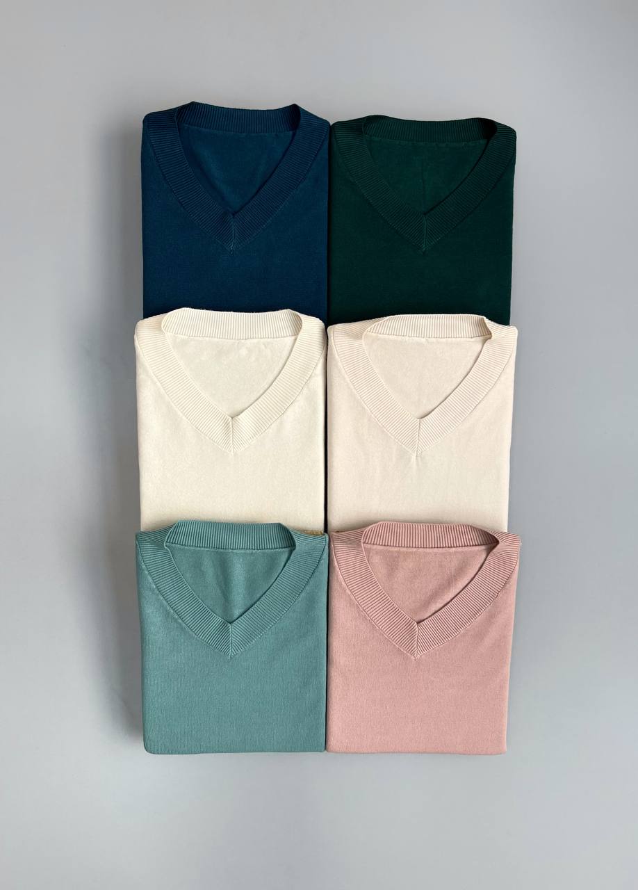 پلیور بافت یقه هفت آستین مچی کد 3174