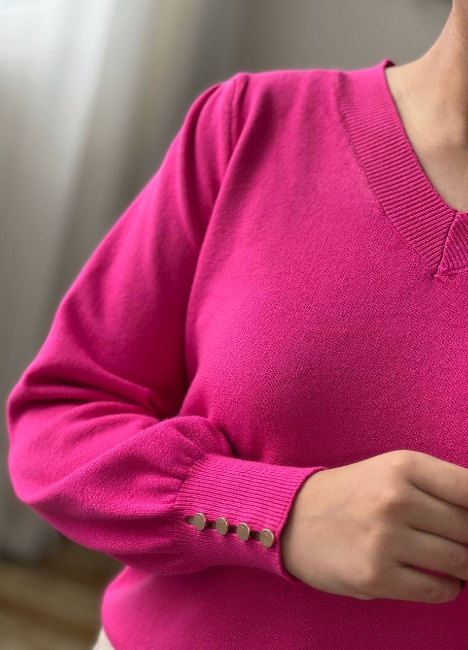 پلیور بافت یقه هفت آستین مچی کد 3174