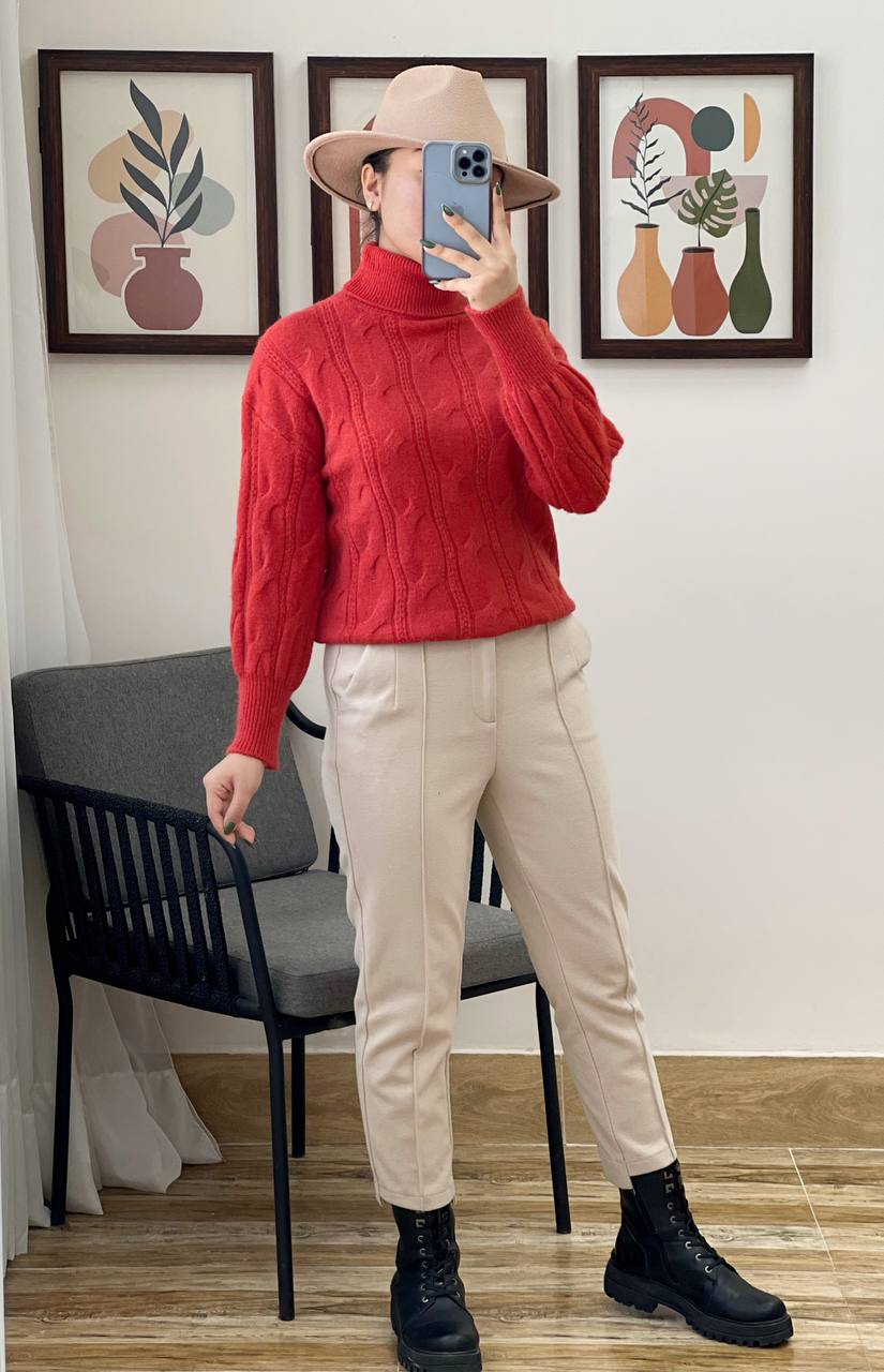 پلیور بافت یقه اسکی کد 3179