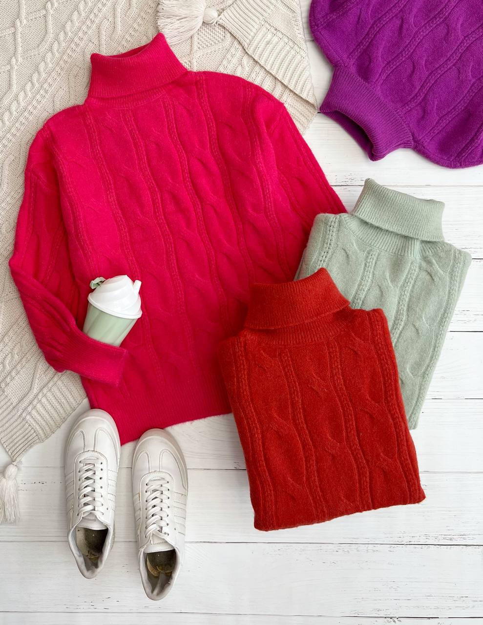 پلیور بافت یقه اسکی کد 3179