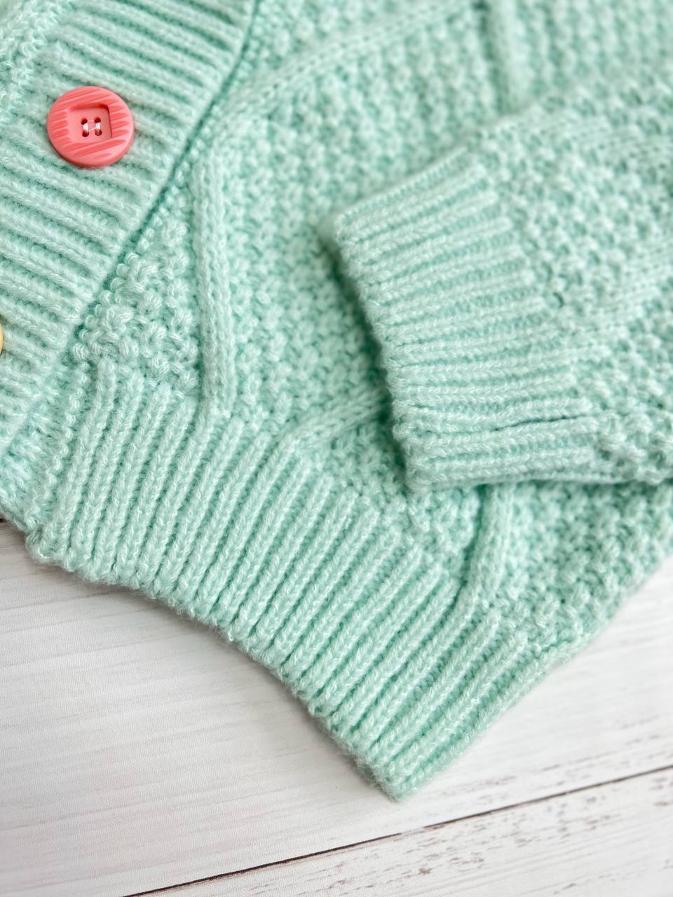 ژاکت بافت پاستیلی دکمه رنگی کد 3181